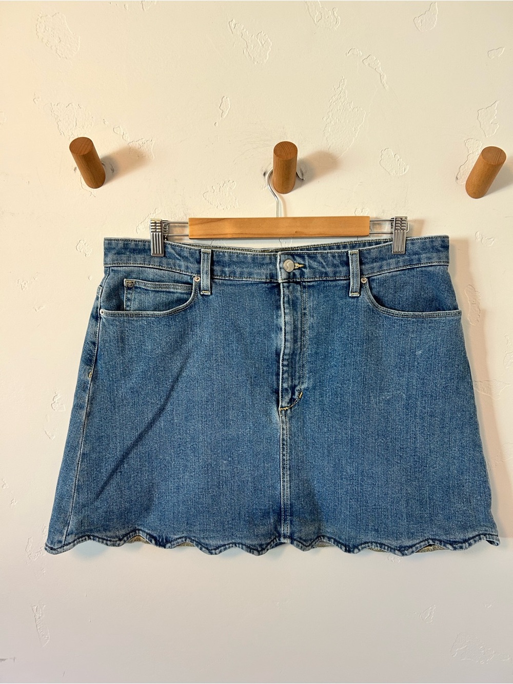EUC Joe's Jeans The Bella High-Rise Denim Skirt Size XL Scalloped Hem Summer
